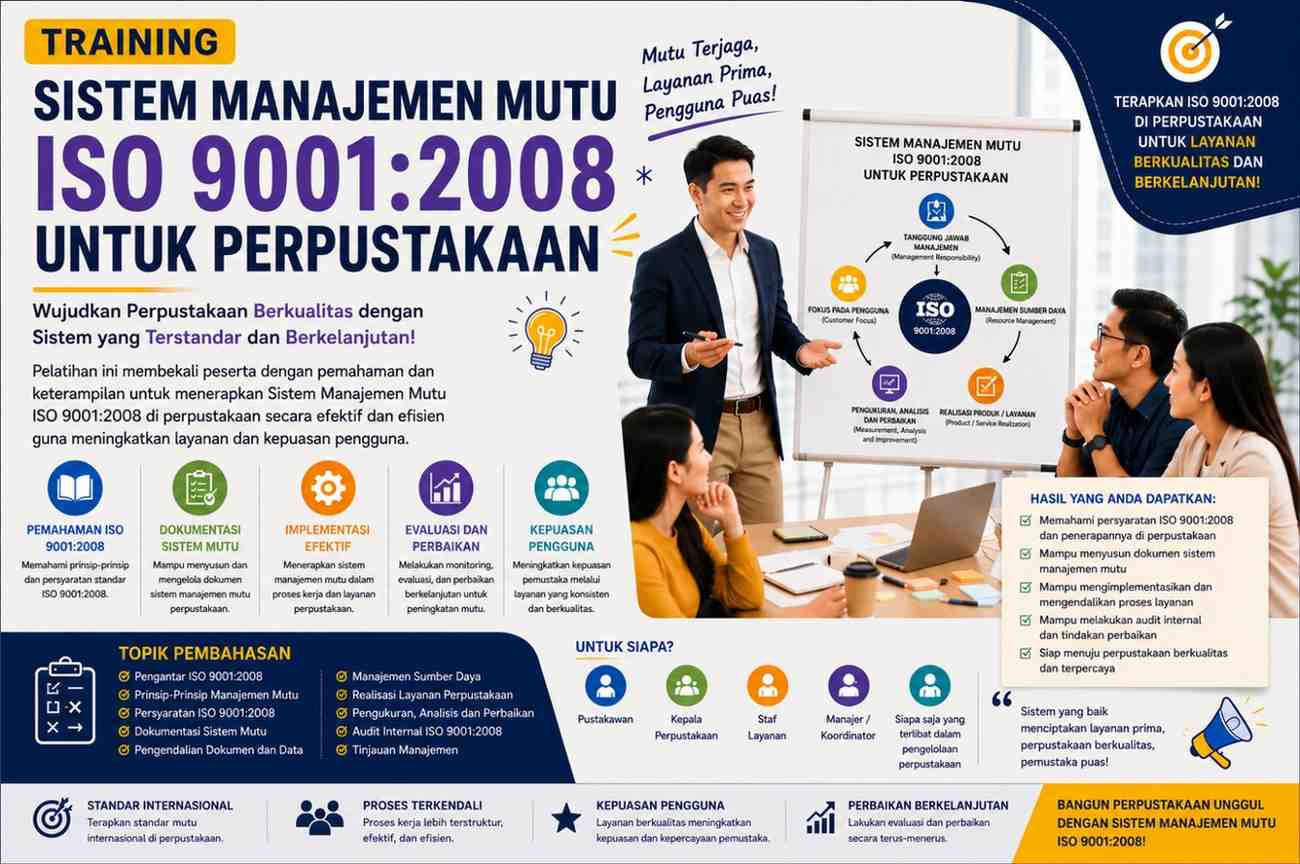 TRAINING SISTEM MANAJEMEN MUTU ISO 9001:2008 UNTUK PERPUSTAKAAN