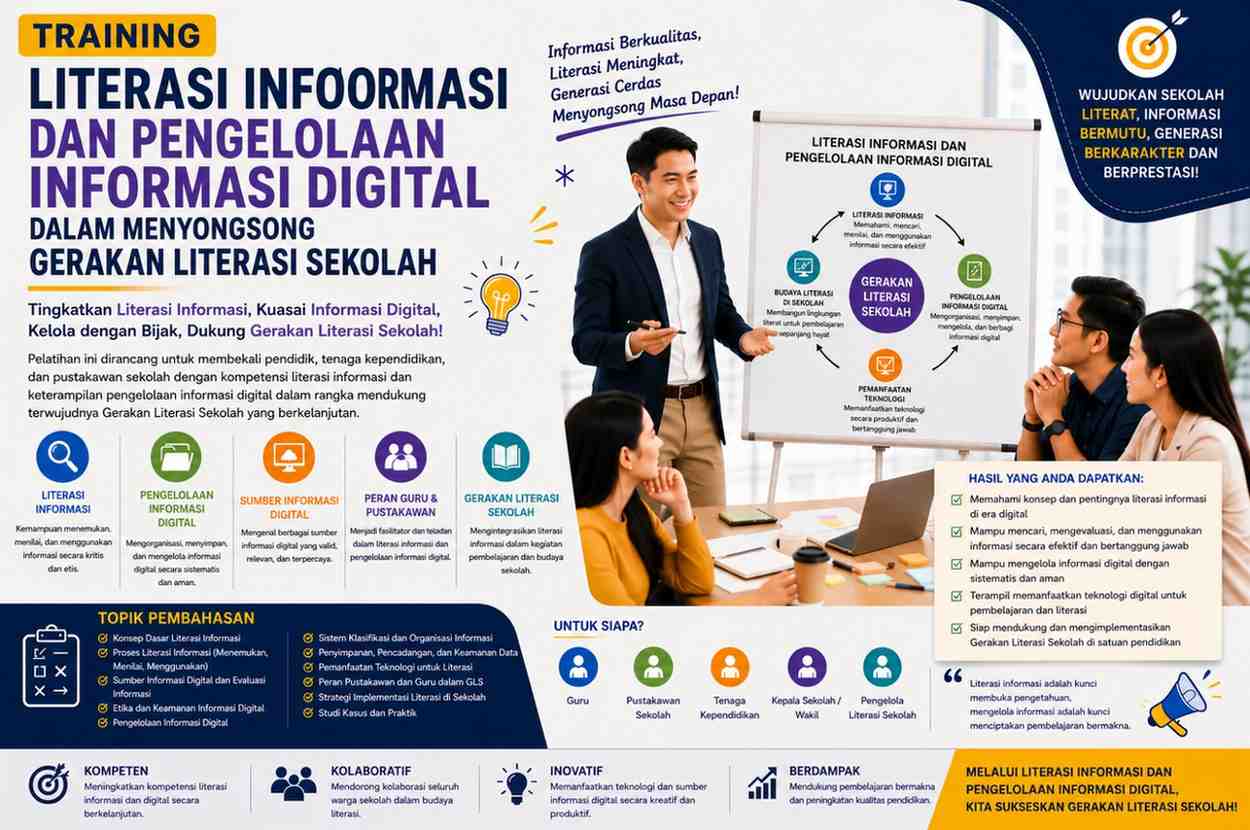 TRAINING LITERASI INFORMASI DAN PENGELOLAAN INFORMASI DIGITAL DALAM MENYONGSONG GERAKAN LITERASI SEKOLAH