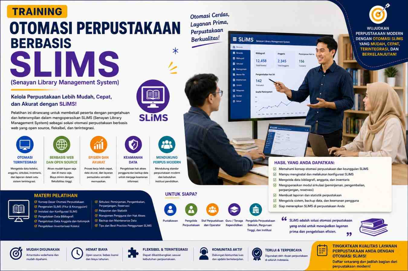TRAINING OTOMASI PERPUSTAKAAN BERBASIS SLIMS